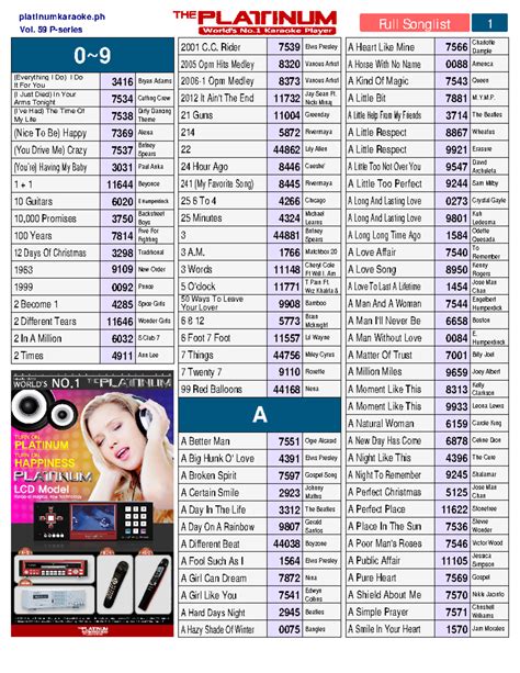 Full Song List .